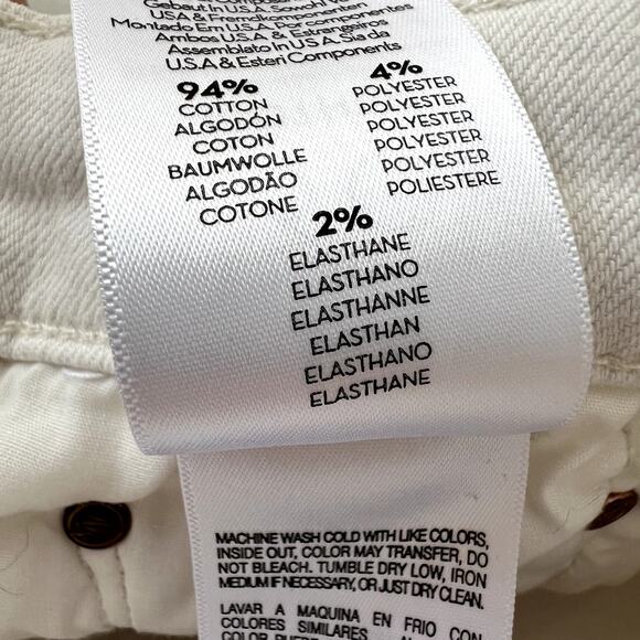 Mother Tripper Ankle Fray Denim Jeans White 30 High Rise High Waisted Button Fly - Picture 7 of 8